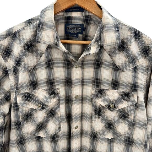 PENDLETON MEN'S FRONTIER PLAID PEARL SNAP-FRONT WESTERN CANYON SHIRT SIZE MEDIUM - Picture 2 of 10